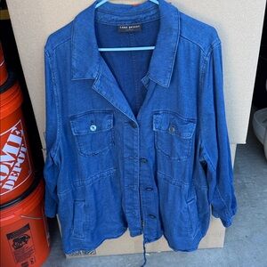 Lane Bryant Blue Denim jacket light material (Cinch Jacket) NWOT